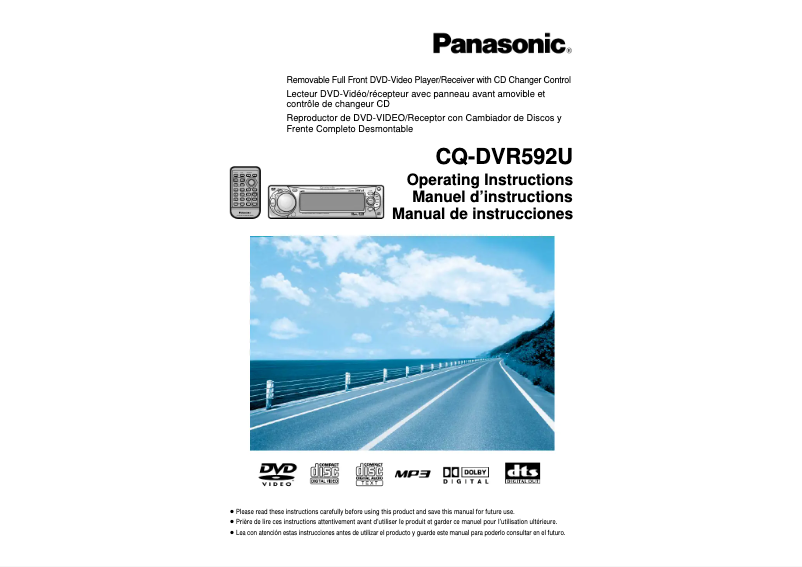 Page n°1 - Manuel utilisateur Panasonic CQ-DVR592U
