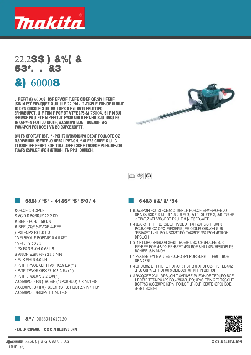 Page n°1 - Fiche technique Makita EH6000W