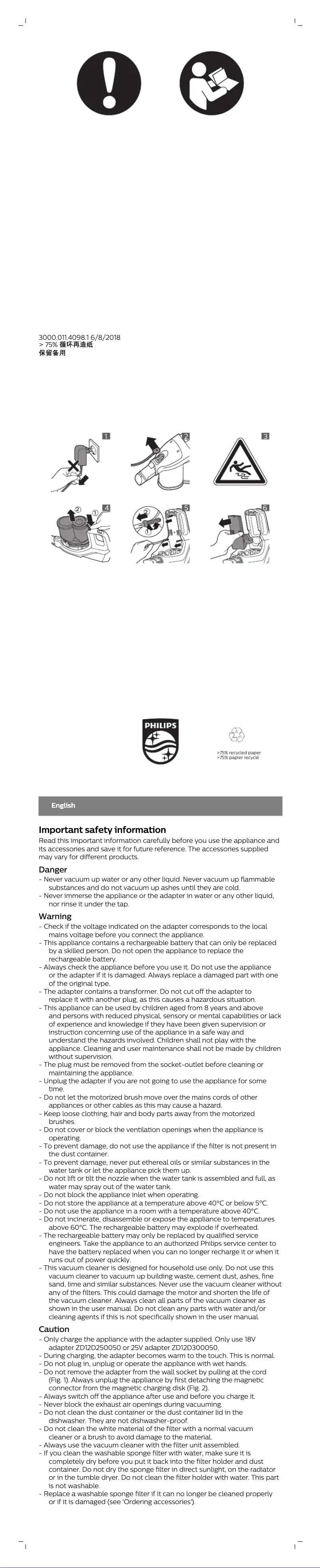 Page n°1 - Mode d'emploi Philips FC6908