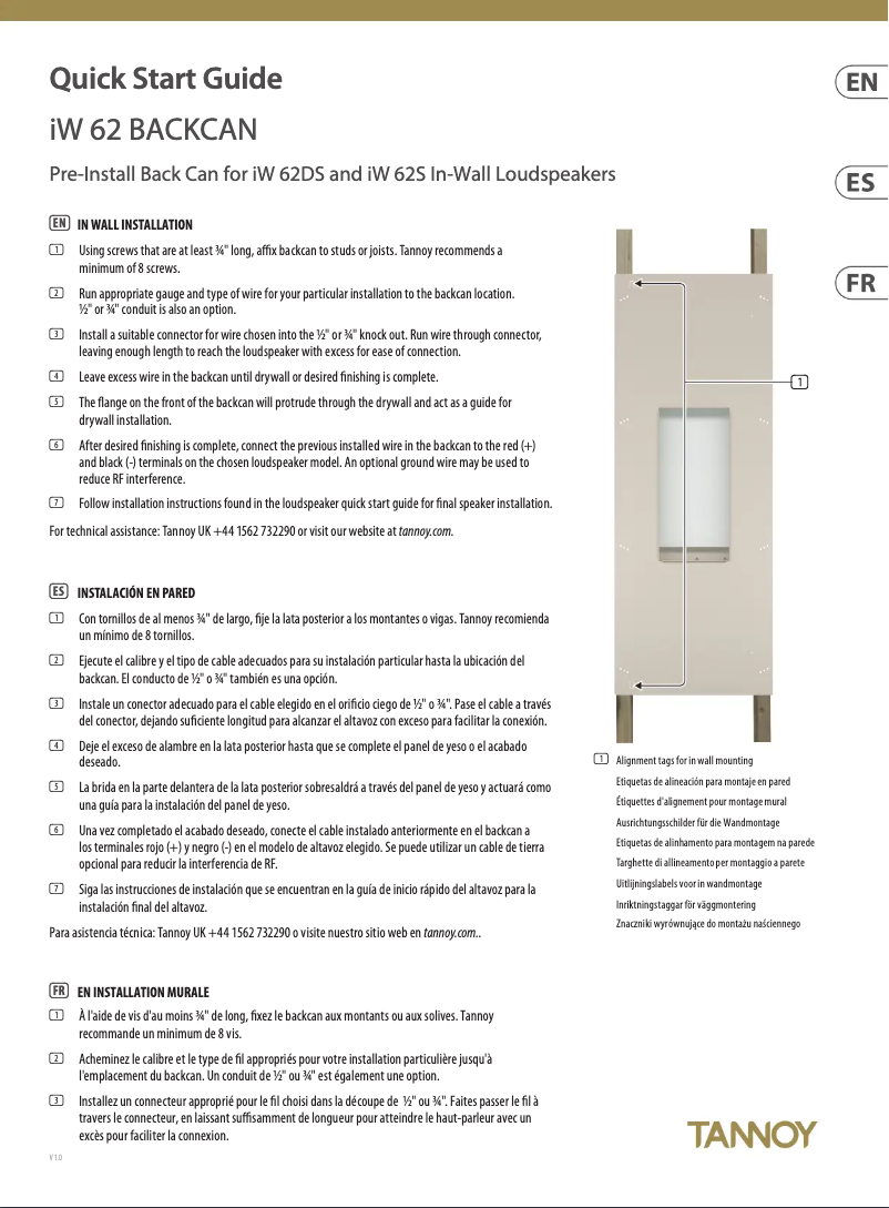 Image de la première page du manuel de l'appareil iW 62 BACKCAN