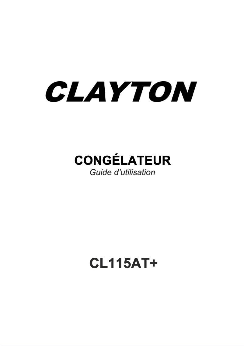 Page 1 de la notice Manuel utilisateur Clayton CL115AT+