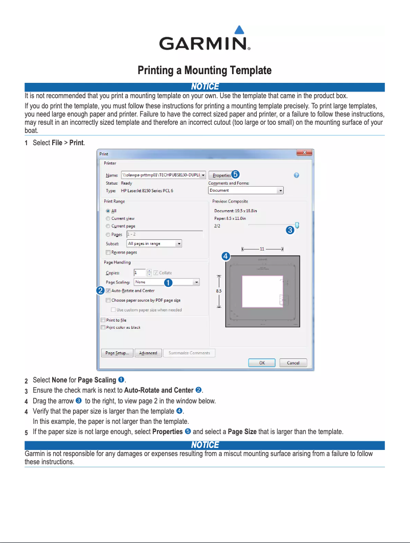 Page 1 de la notice Instructions / montage Garmin ECHOMAP Plus 97sv