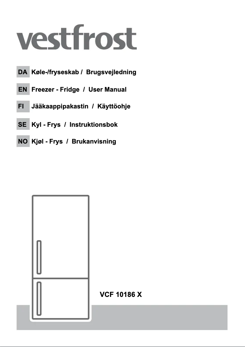 Page n°1 - Manuel utilisateur Vestfrost VCF 10186 X