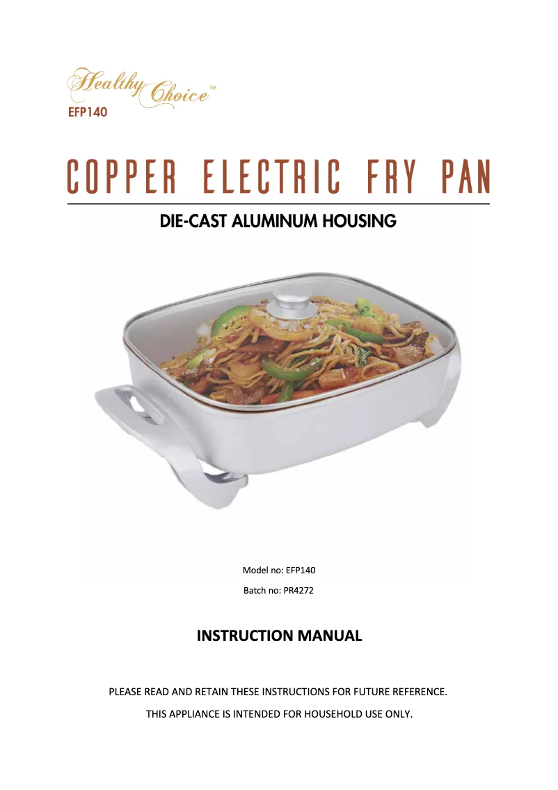 Image de la première page du manuel de l'appareil EFP140