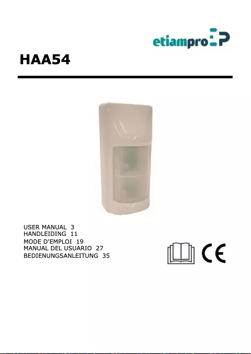 Page n°1 - Manuel utilisateur EtiamPro HAA54