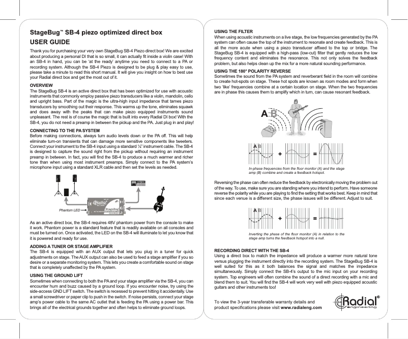 First page image of the manual for StageBug SB-4