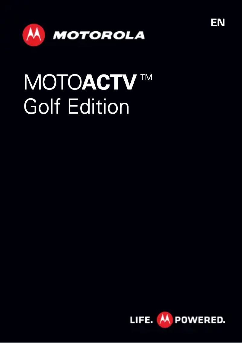 Page 1 de la notice Manuel utilisateur Motorola MotoActv Golf Edition