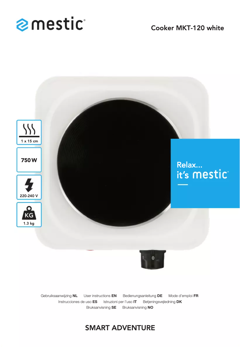 Page n°1 - Manuel utilisateur Mestic MKT-120
