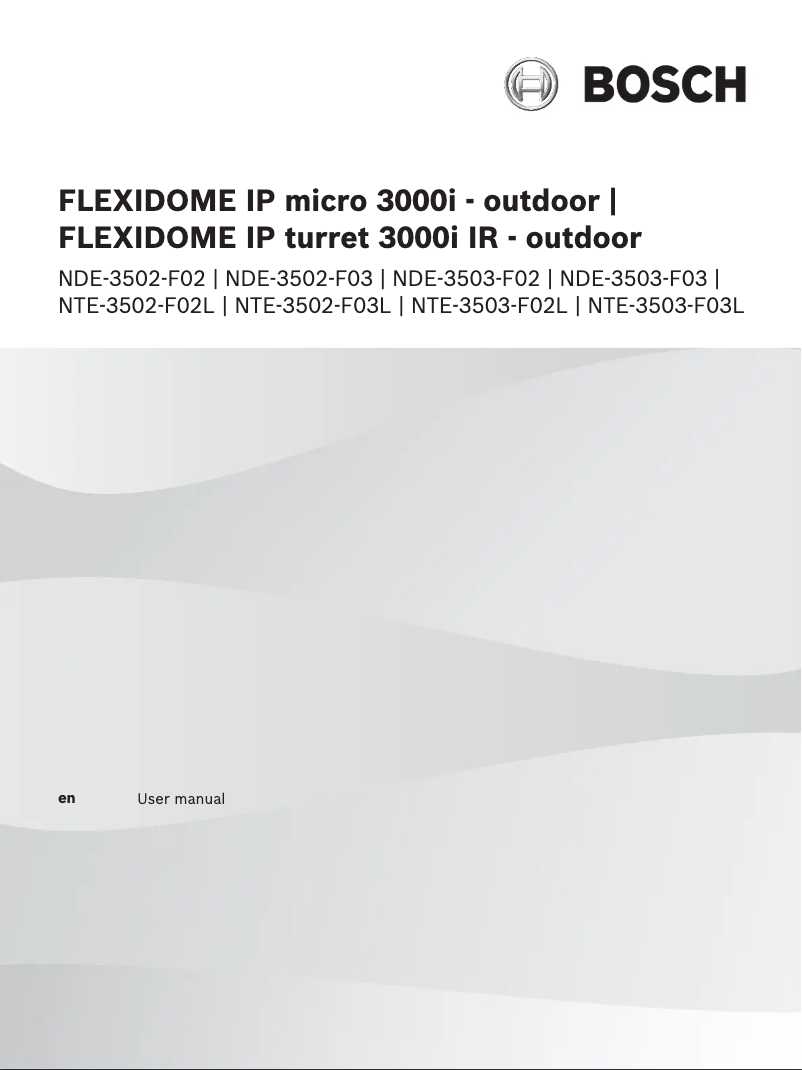 Page 1 of the manual User Manual Bosch NTE-3502-F02L
