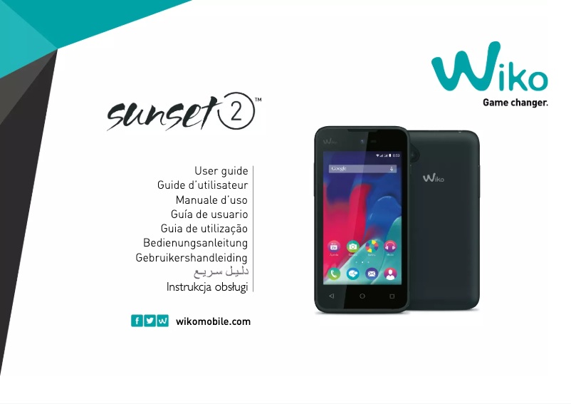 Page 1 de la notice Manuel utilisateur Wiko SUNSET 2
