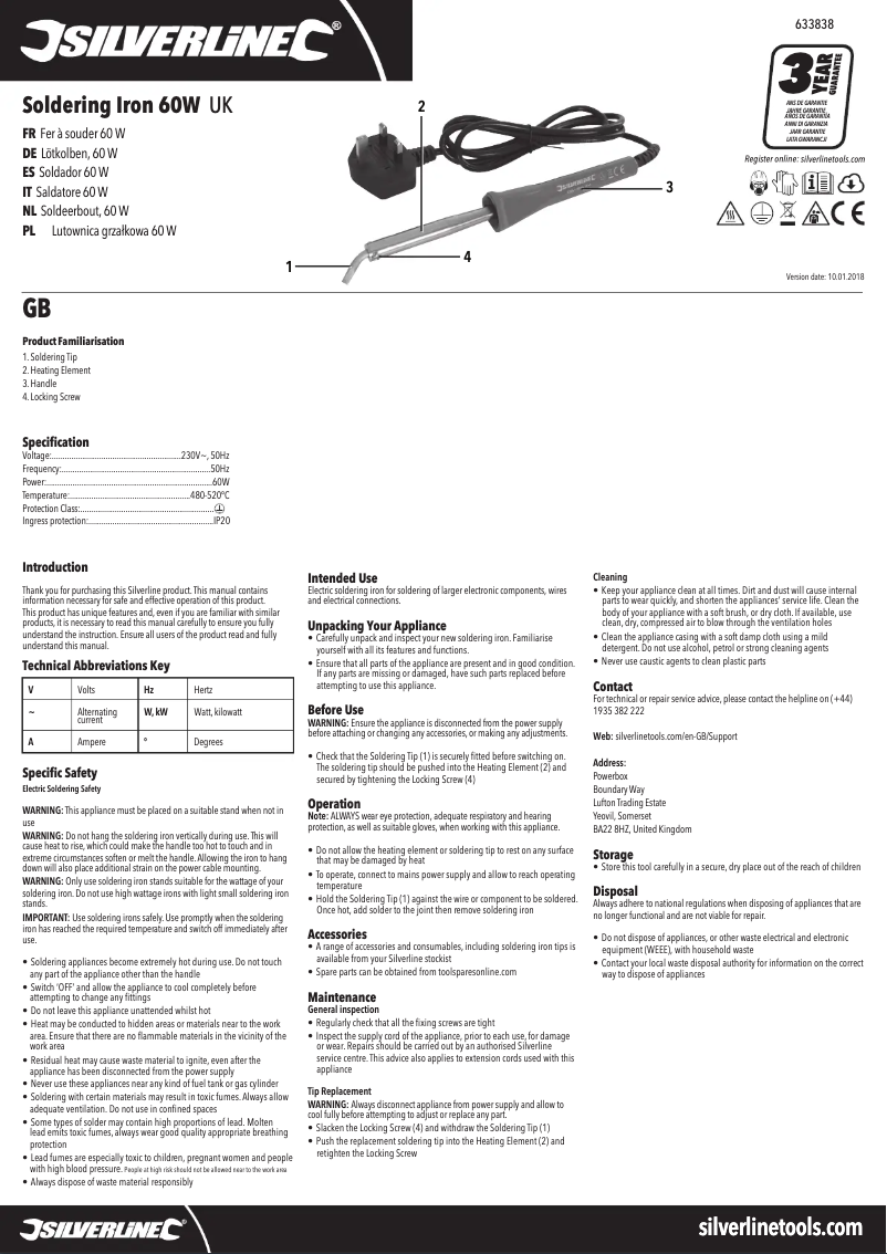 Image de la première page du manuel de l'appareil 633838