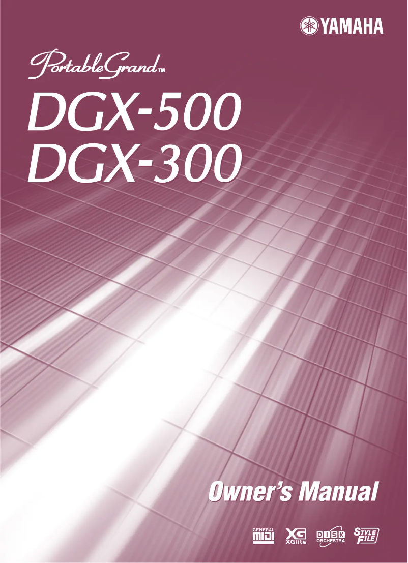 Image de la première page du manuel de l'appareil PortableGrand DGX-300