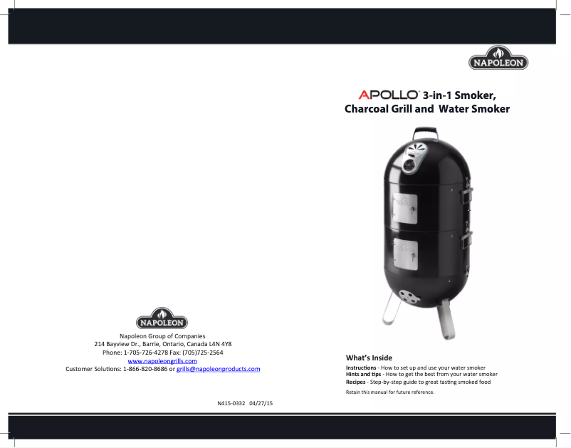 Page n°1 - Manuel utilisateur Napoleon Apollo AS300