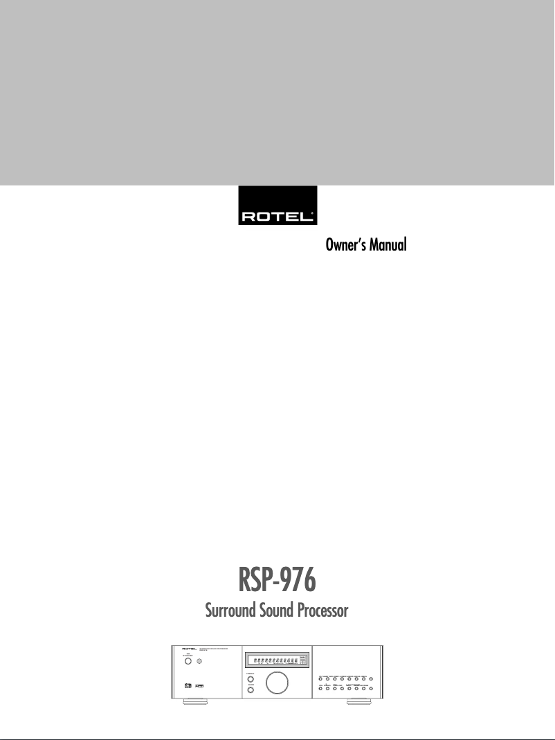 Image de la première page du manuel de l'appareil RSP-976