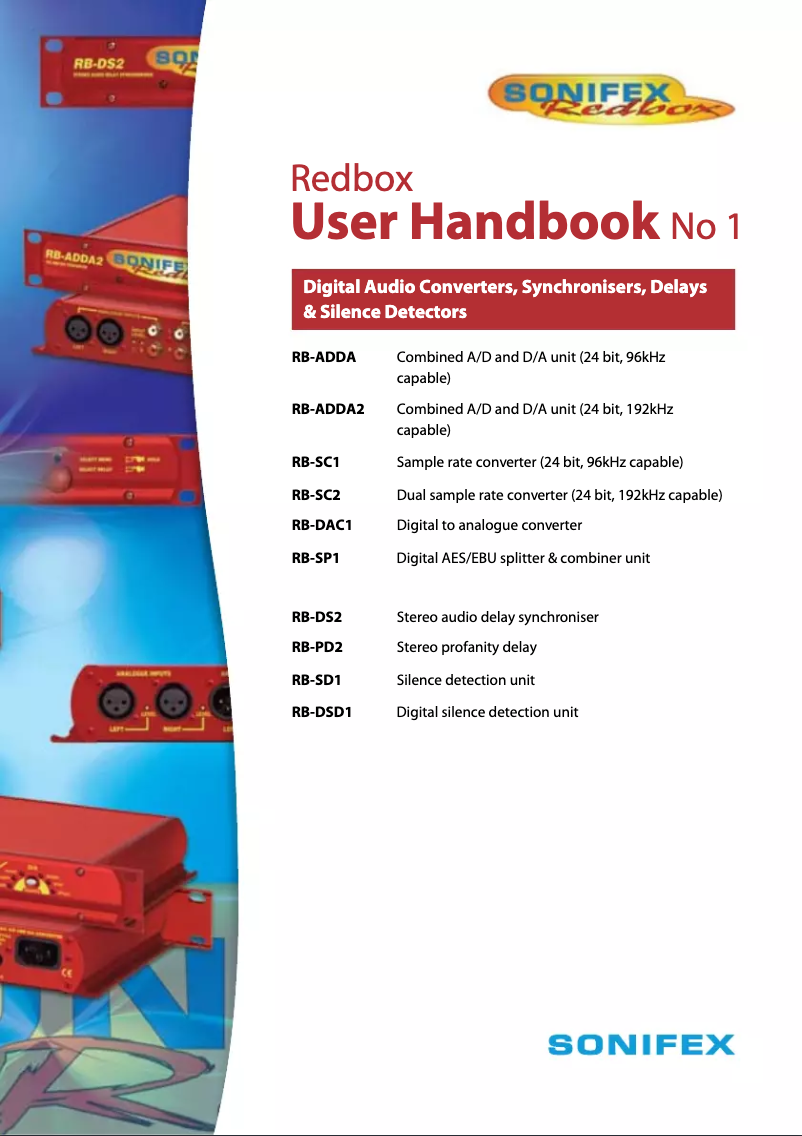 Page 1 de la notice Manuel utilisateur Sonifex Redbox RB-ADDA2