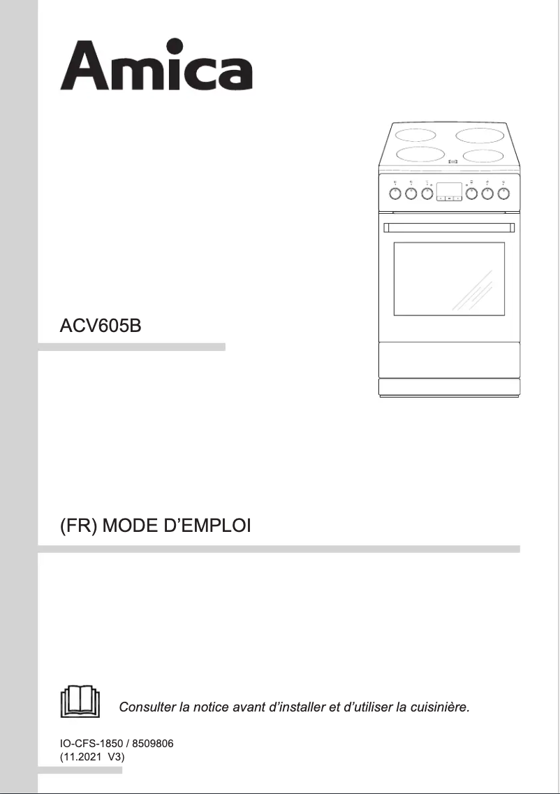 Page n°1 - Manuel utilisateur Amica ACV605B