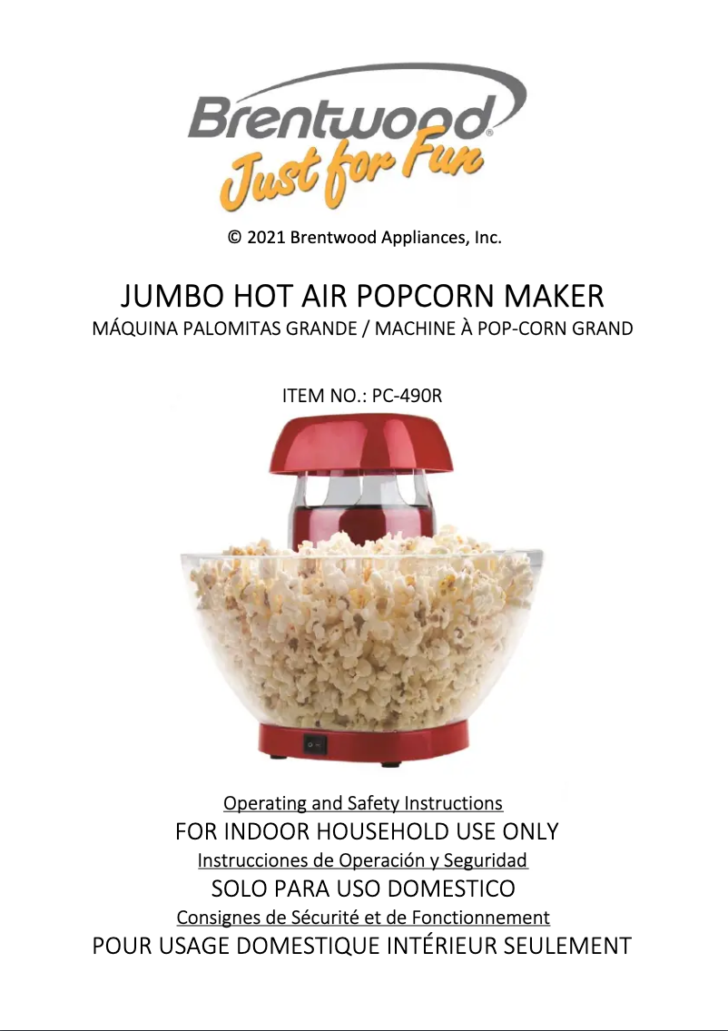 Page n°1 - Manuel utilisateur Brentwood PC-490R