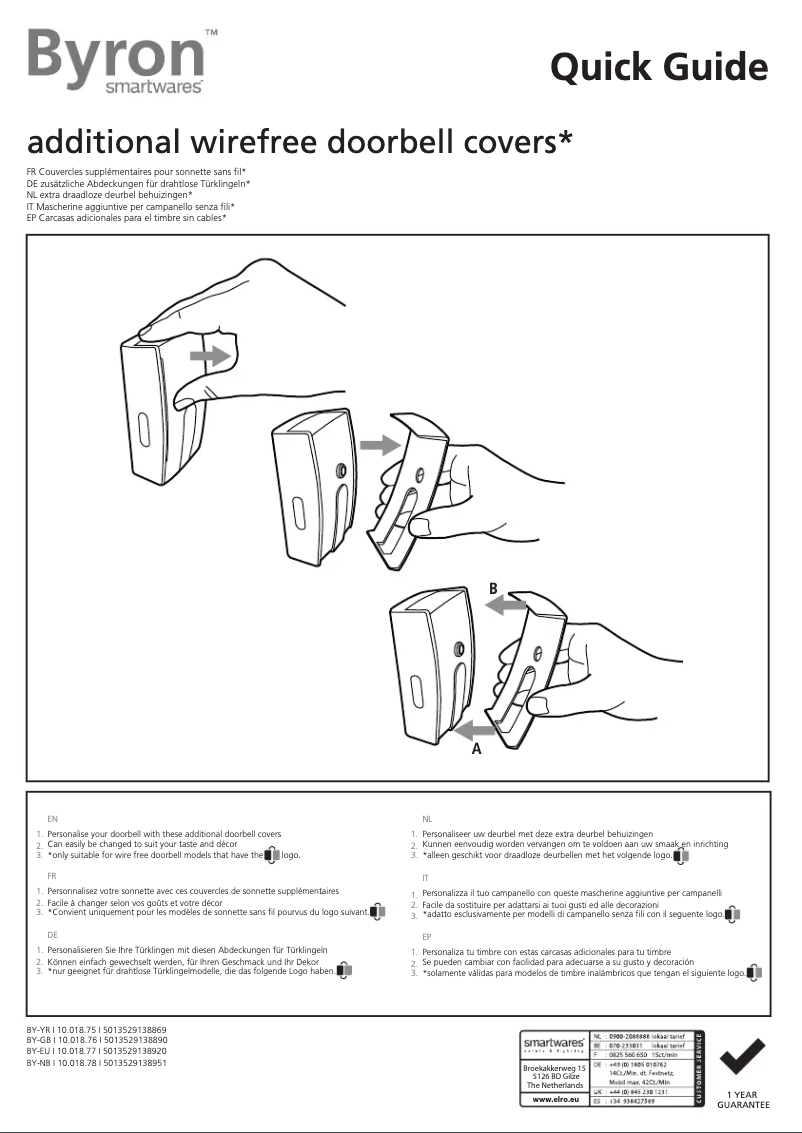 Page 1 de la notice Manuel utilisateur Byron 10.018.78