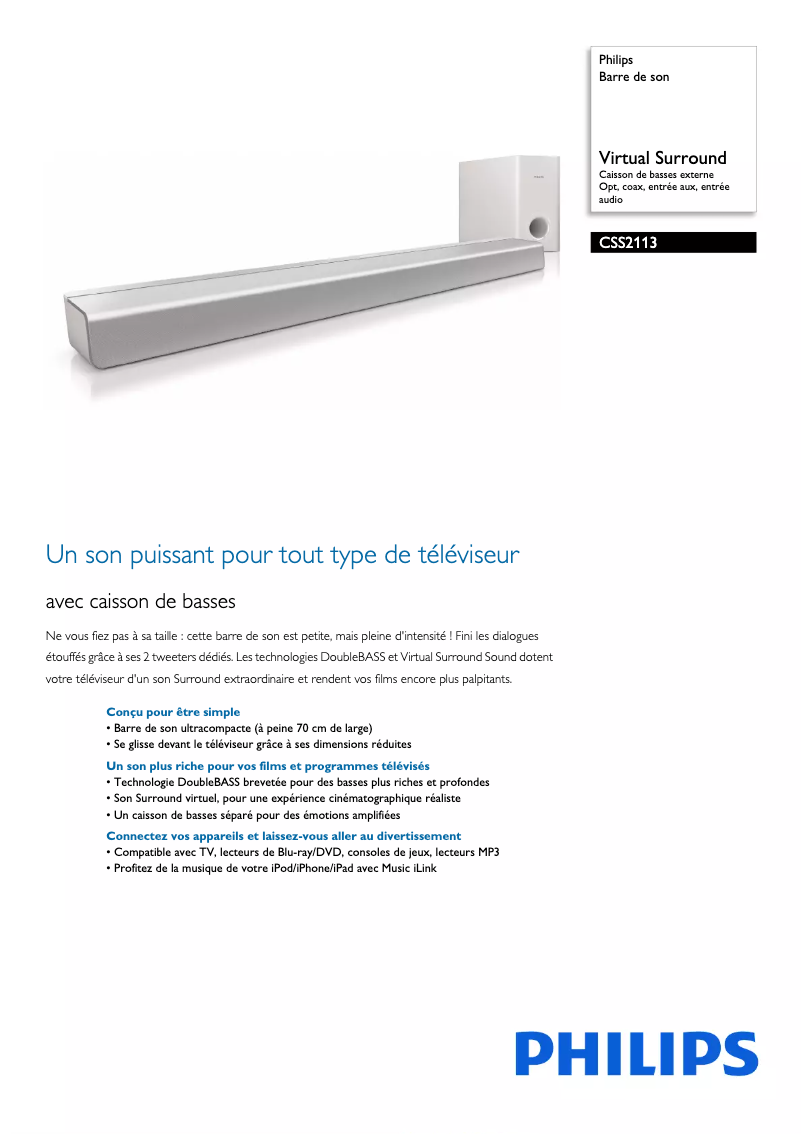 Image de la première page du manuel de l'appareil CSS2113