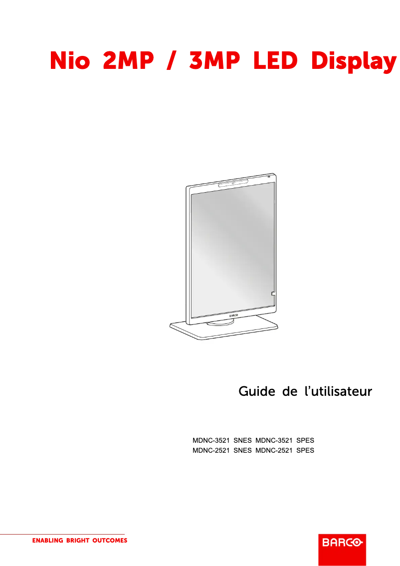 Page n°1 - Manuel utilisateur Barco MDNC-2521