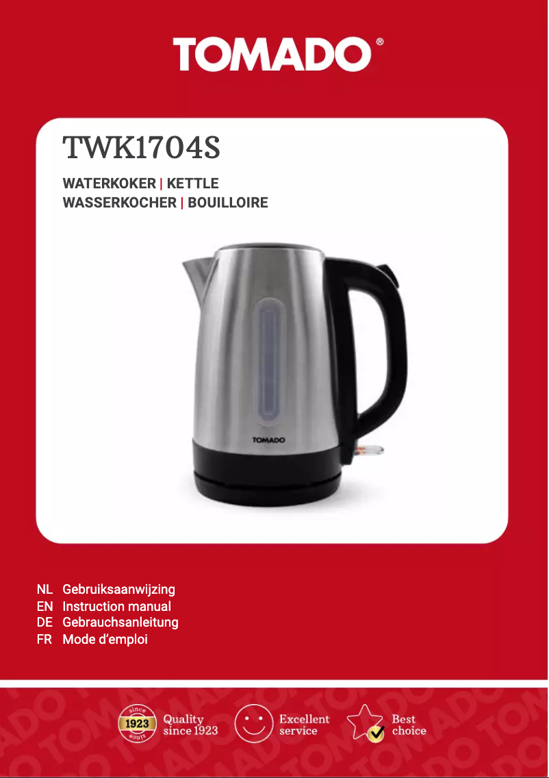 Page 1 de la notice Fiche technique Tomado TWK1704S