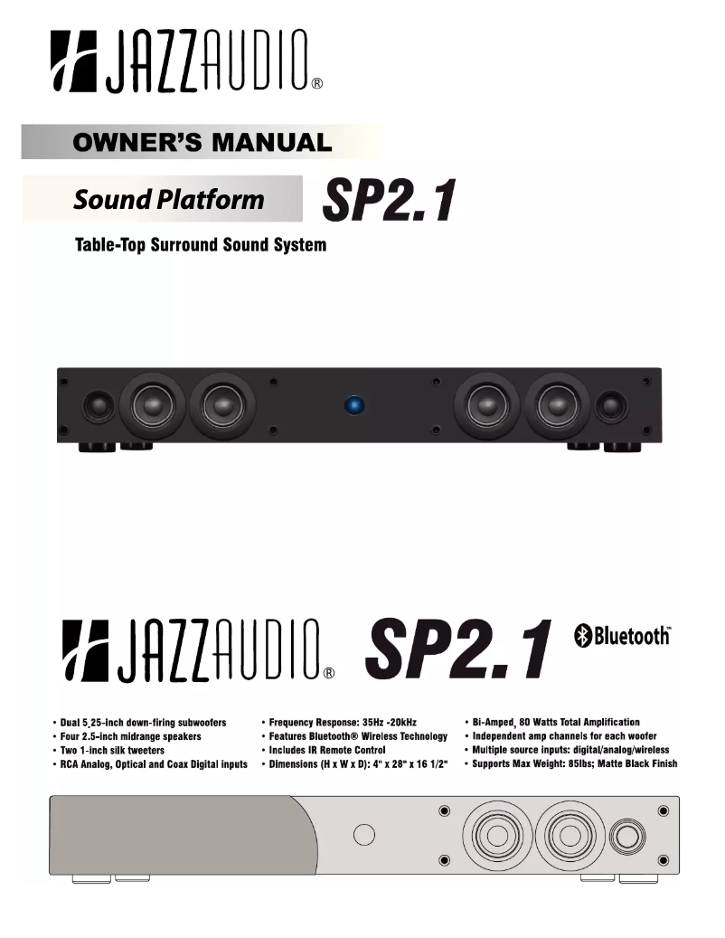 Page 1 de la notice Manuel utilisateur OSD Audio SP2.1