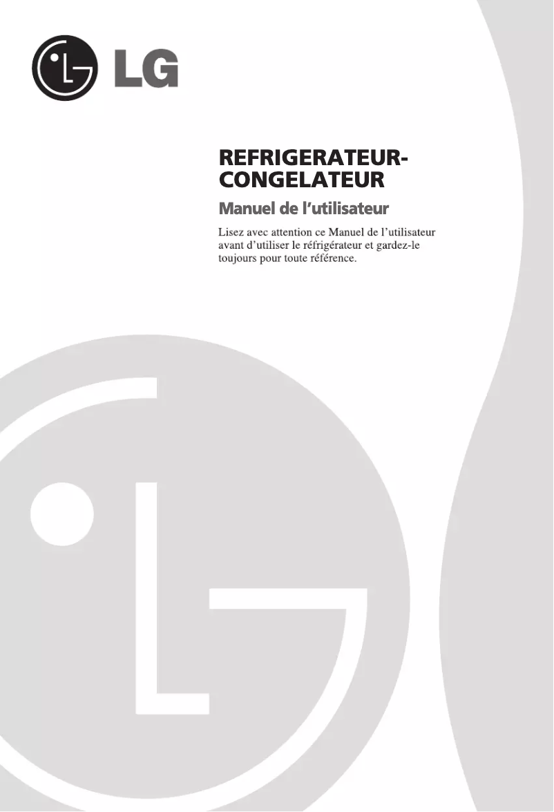 Page 1 de la notice Manuel utilisateur LG GR-389BLQ