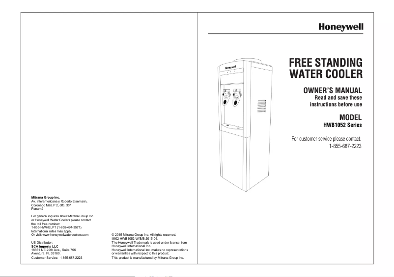 Page n°1 - Manuel utilisateur Honeywell HWB1052W2