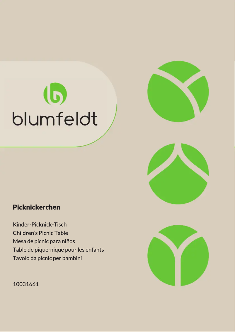Page 1 de la notice Manuel utilisateur Blumfeldt Picknickerchen