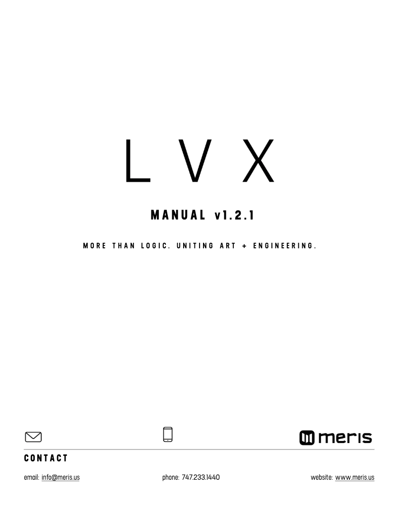 Page n°1 - Manuel utilisateur Meris LVX