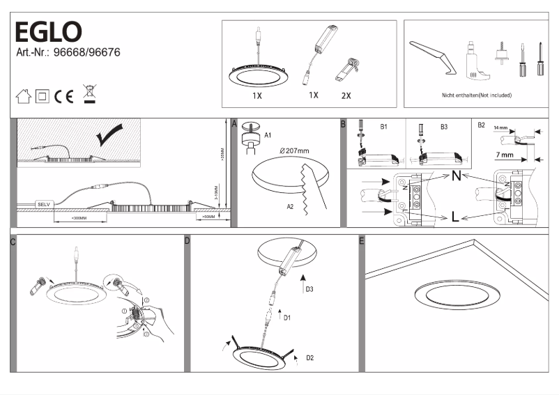 Page 1 de la notice Manuel utilisateur Eglo Connect Fueva-C