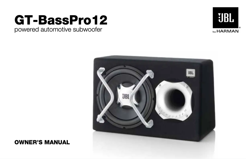 Page 1 de la notice Manuel utilisateur JBL GT-BassPro12