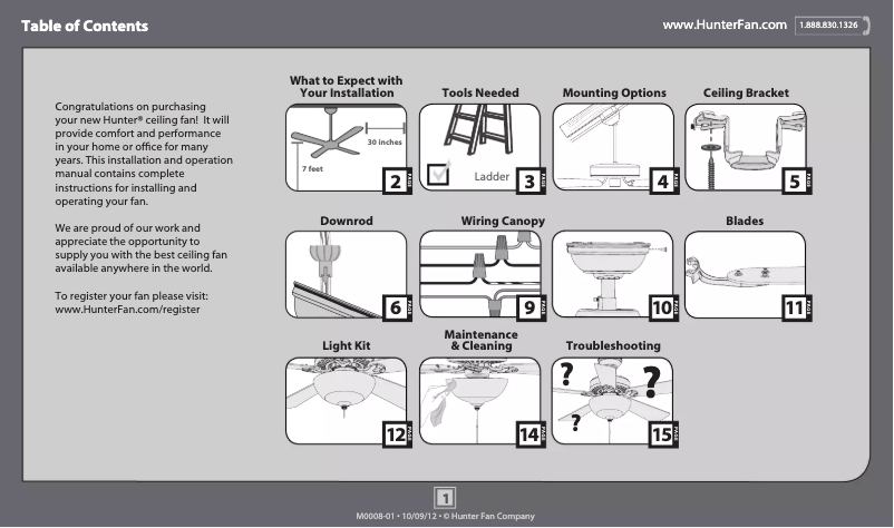 Página 1 del manual Manual de usuario Hunter 53086 Five Minute