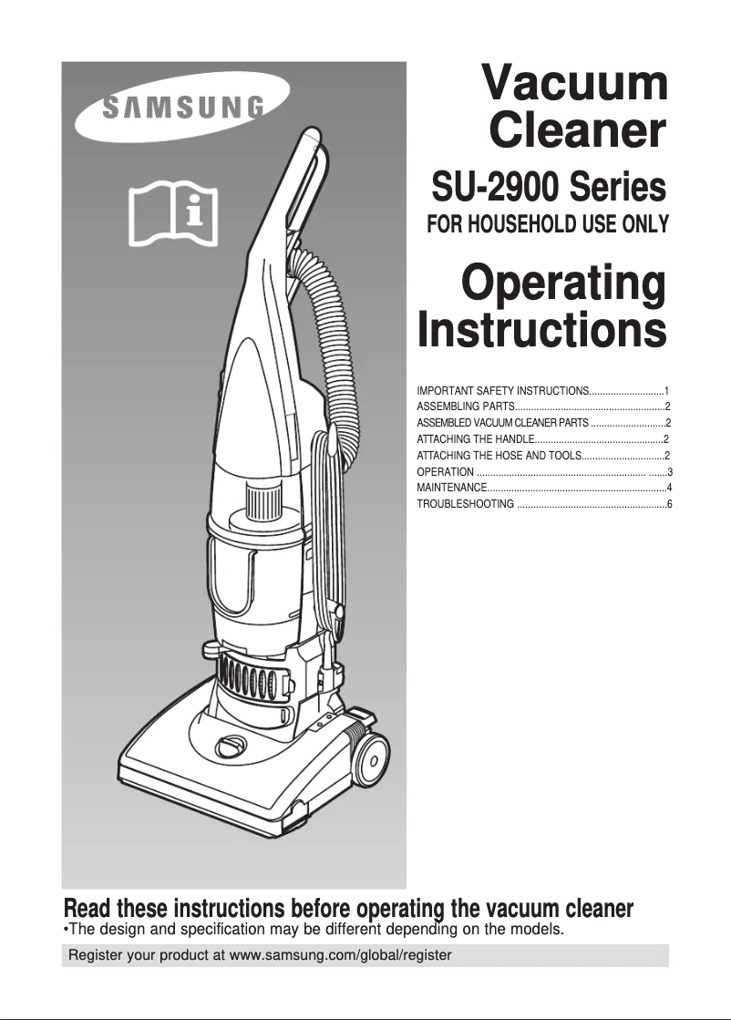 Page 1 de la notice Manuel utilisateur Samsung SU2920