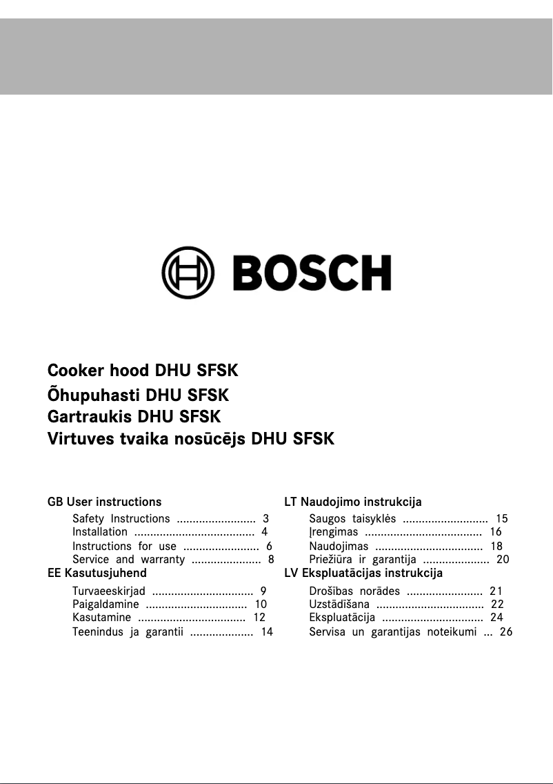 Page 1 de la notice Manuel utilisateur Bosch Serie | 2 DHU30SFSK