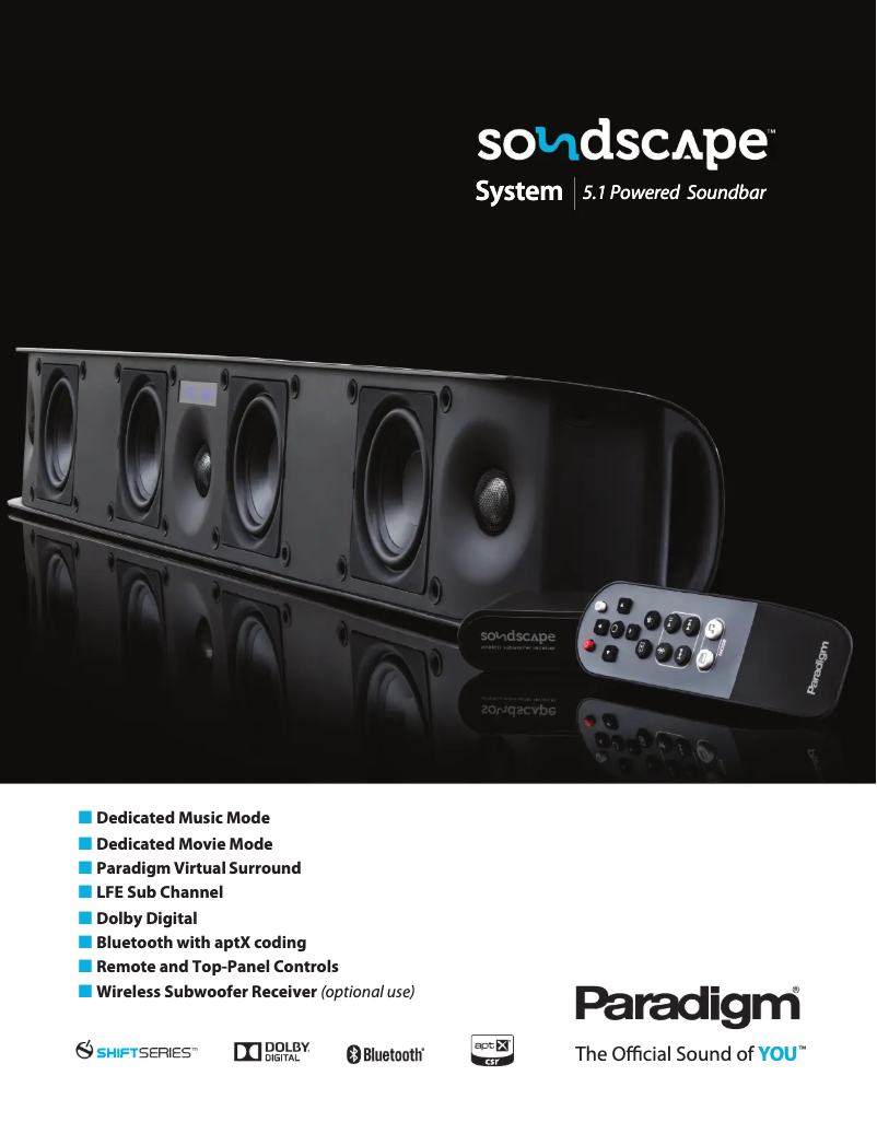 Página 1 del manual Ficha técnica Paradigm Soundscape