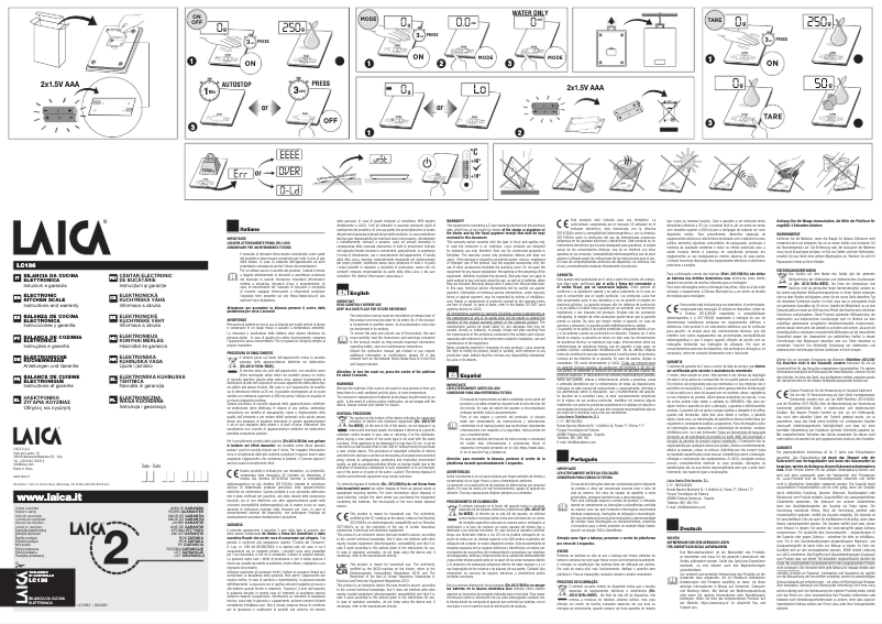 Page 1 de la notice Manuel utilisateur Laica KS5012