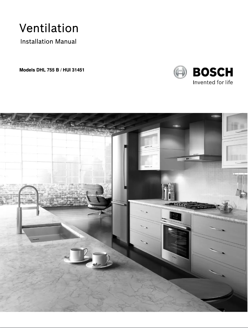Page 1 de la notice Guide d'installation Bosch HUI31451UC