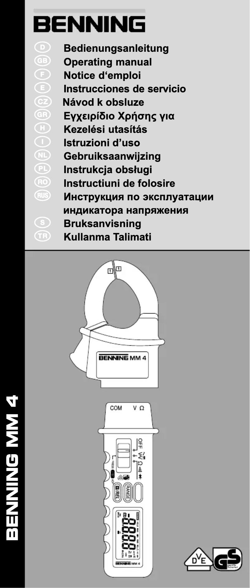 Page 1 de la notice Manuel utilisateur BENNING MM 4