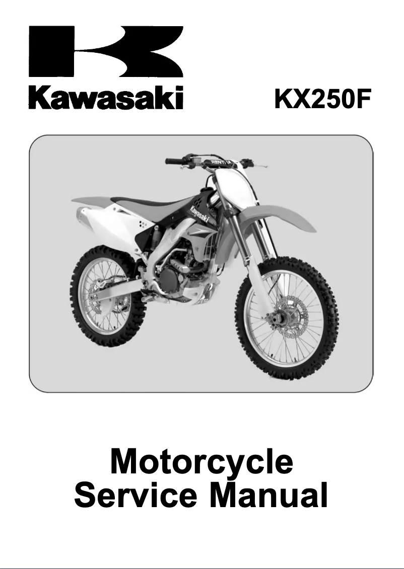Image de la première page du manuel de l'appareil KX250F (2006)