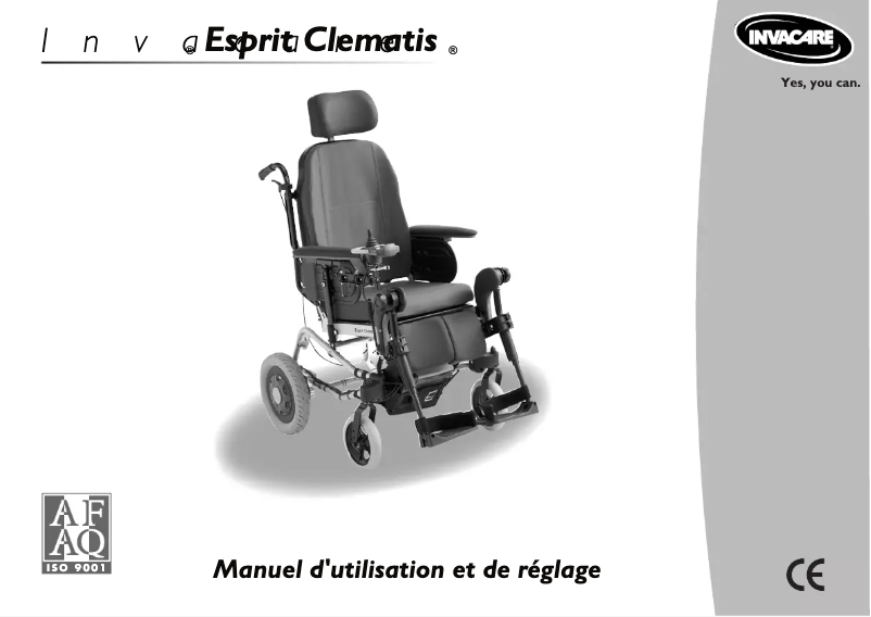 Page n°1 - Manuel utilisateur Invacare Esprit Clematis