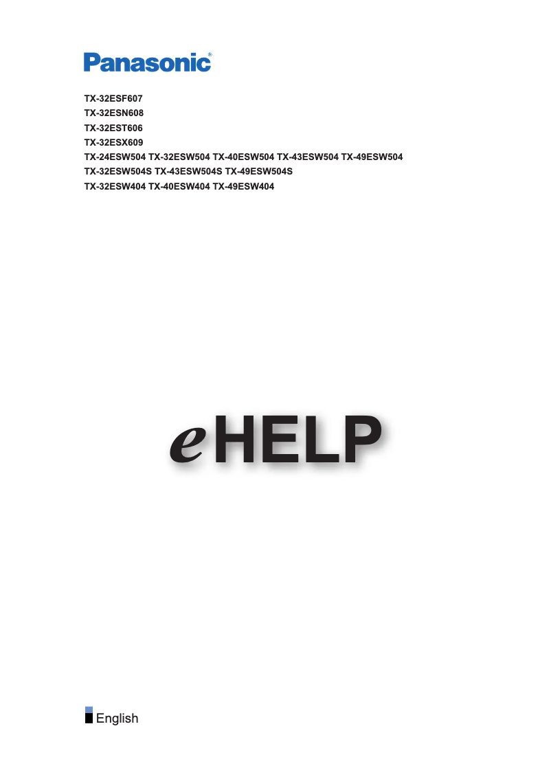 First page image of the manual for TX-40ESW404