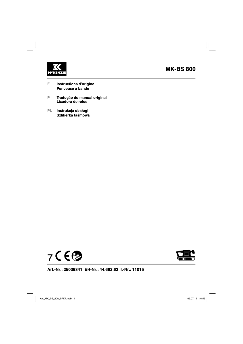 Page n°1 - Manuel utilisateur McKenzie MK-BS 800