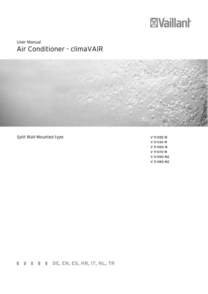 Page n°1 - Manuel utilisateur Vaillant V 11-060 M2