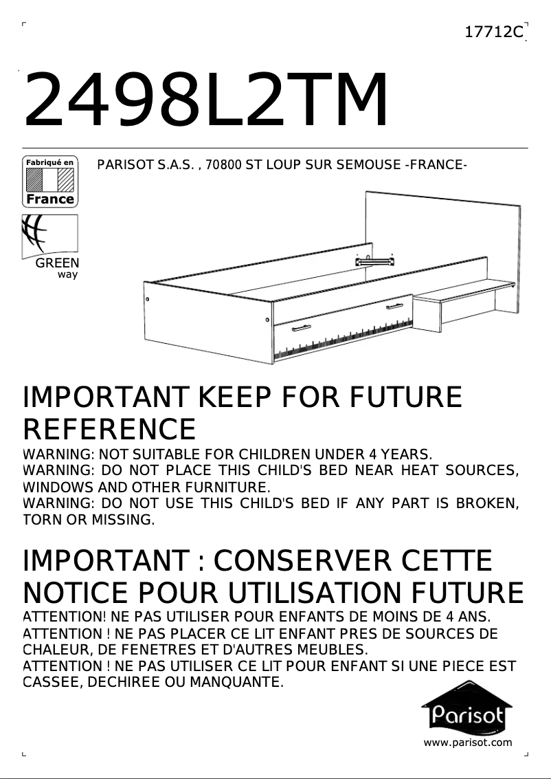 Image de la première page du manuel de l'appareil Charly 2498L2TM