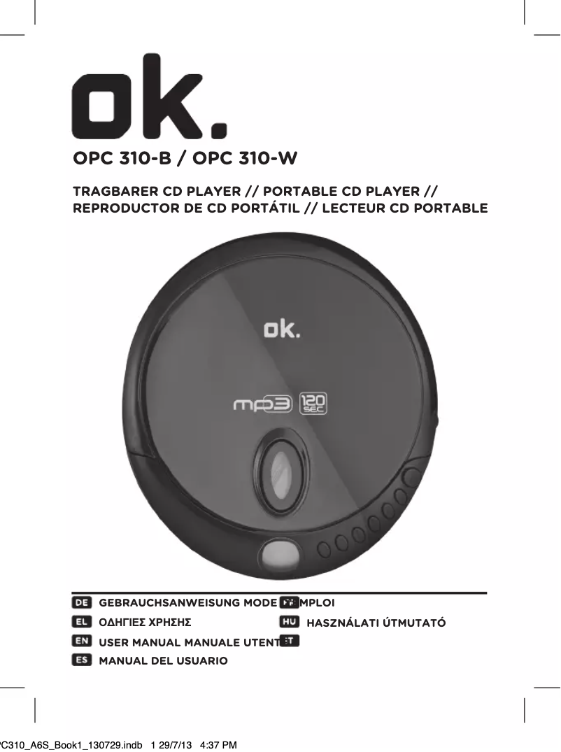 Image de la première page du manuel de l'appareil OPC 310