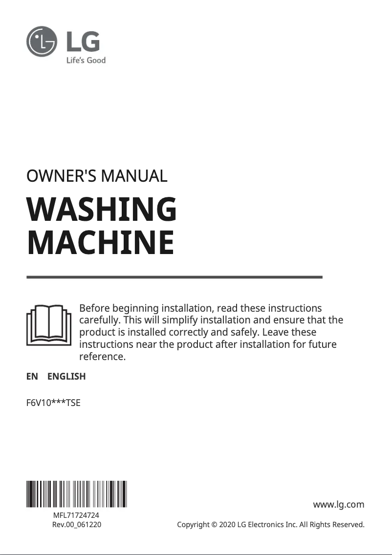 Página 1 del manual Manual de usuario LG F6V1010WTSE