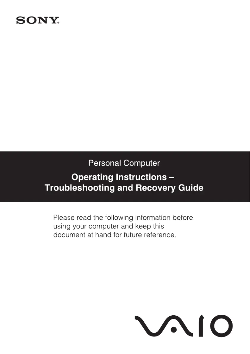 Page 1 de la notice Manuel utilisateur Sony Vaio VPCW115XG