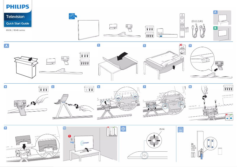 Page 1 de la notice Guide de démarrage rapide Philips 50PUS8506