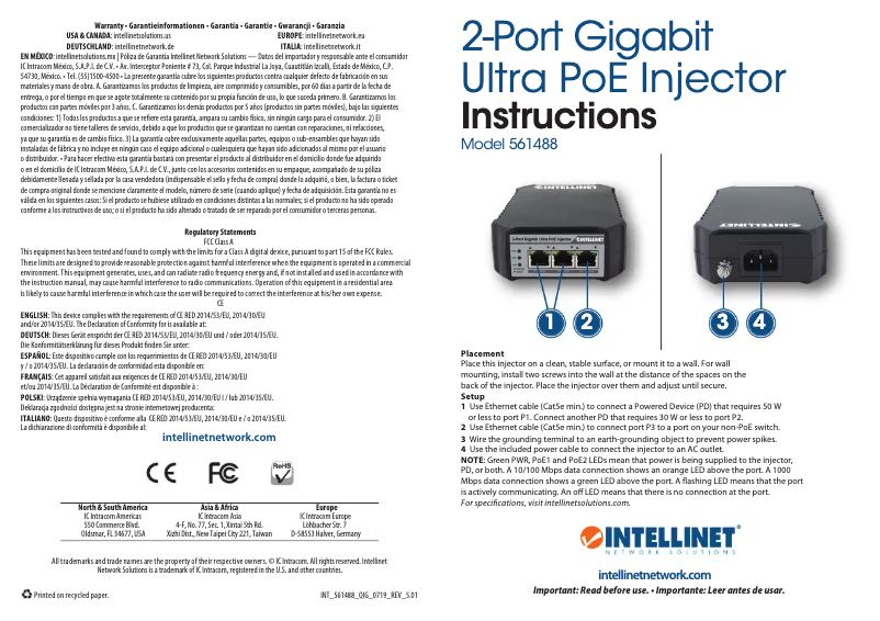 Page n°1 - Manuel utilisateur Intellinet 561488